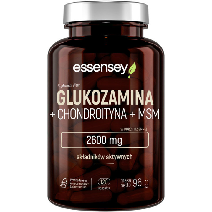 Glukozamina+Chondroityna+MSM 2600mg 120, Essensey – kompleksowy skład!