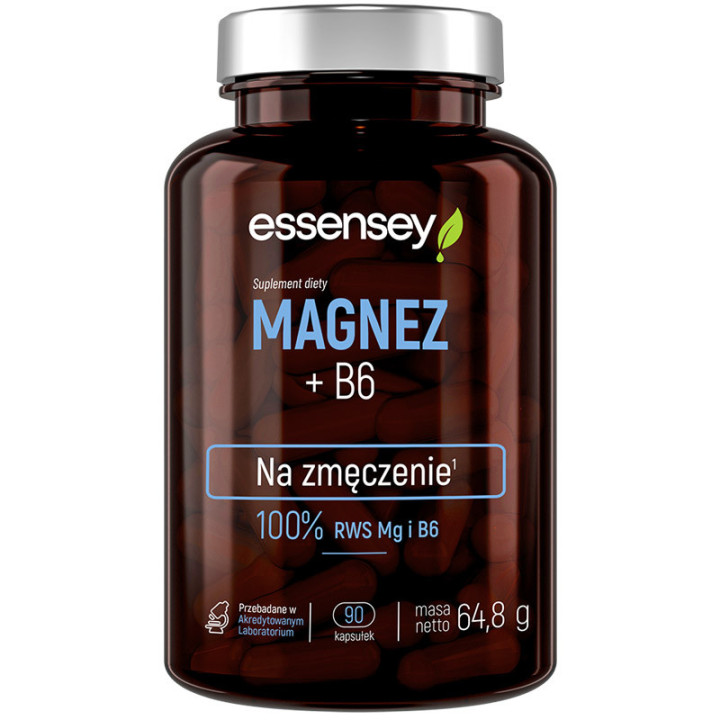 Magnez+B6 90 kapsułek, Essensey – magnez wzbogacony o witaminę B6!