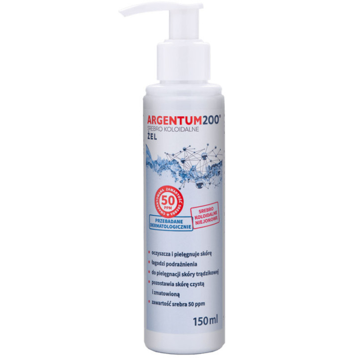 Srebro Koloidalne 50PPM Żel 150ml, Aura Herbals – żel do twarzy i rąk!