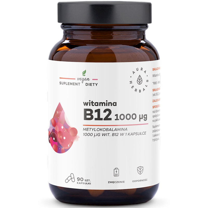 AURA HERBALS Witamina B12 1000mcg 90caps