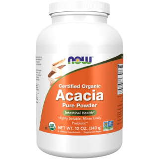 Certified Organic Acacia Pure Powder 340g, NOW – na układ pokarmowy!