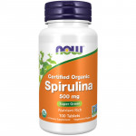 NOW Certified Organic Spirulina 500mg 100tabs