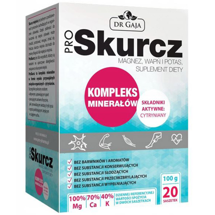 Pro Skurcz 20 saszetek, Dr Gaja – pozbądź się uciążliwych skurczy!