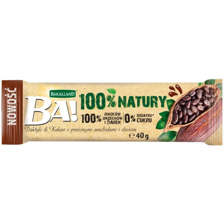BA! Baton 100% Natury 40g, Bakalland – zdrowa przekąska w ciągu dnia!