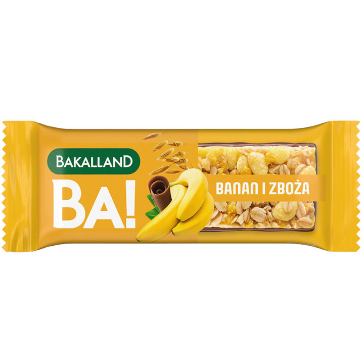 BA! Baton Zbożowy Banan i Zboża 40g, Bakalland – baton z bananem!