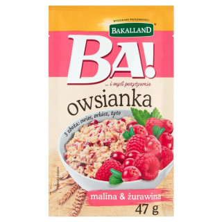 BA! Owsianka Malina&Żurawina 47g, Bakalland – smaczna, pyszna owsianka