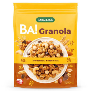 BA! Granola 5 Orzechów z Czekoladą 300g, Bakalland – fit granola!