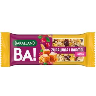 BA! Baton Zbożowy Żurawina i Karmel 38g,Bakalland – dobry skład i smak