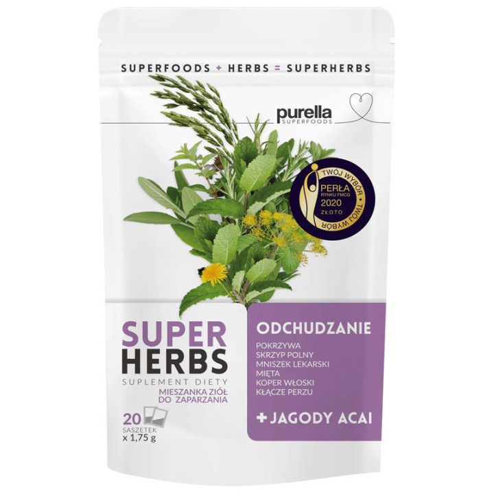 Super Herbs Odchudzanie 20x1,75g, Purella – wsparcie dla odchudzania!