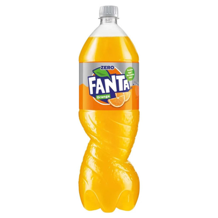 Fanta Zero Cukru 1,5l, Fanta – kultowy smak Fanty bez zbędnych kalorii i konserwantów!