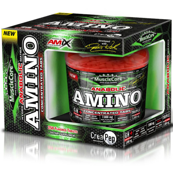 Anabolic Amino 250 tabletek, Amix – wsparcie w budowie mięśni!