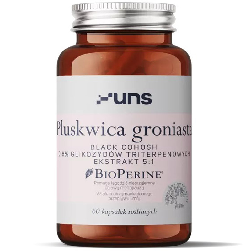 UNS Pluskwica Groniasta Black Cohosh 0,8% Glikozydów Triterpenowych Ekstrakt 5:1 60vegcaps