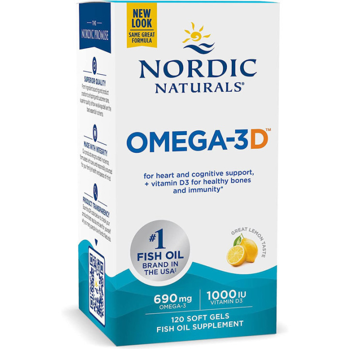 Omega-3D 120, Nordic Naturals – twoja dawka kwasów omega i witaminy D3