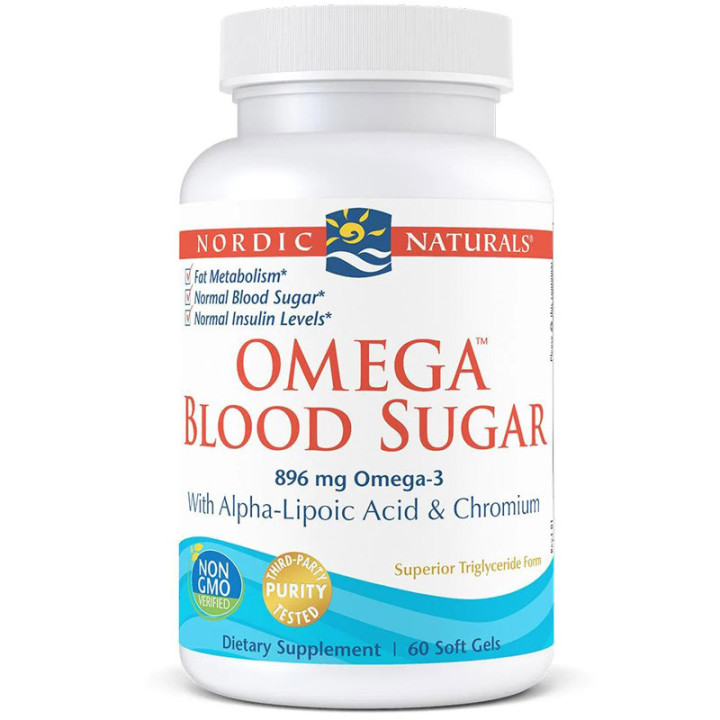 Omega Blood Sugar 60, Nordic Naturals – odpowiedni poziom cukru!