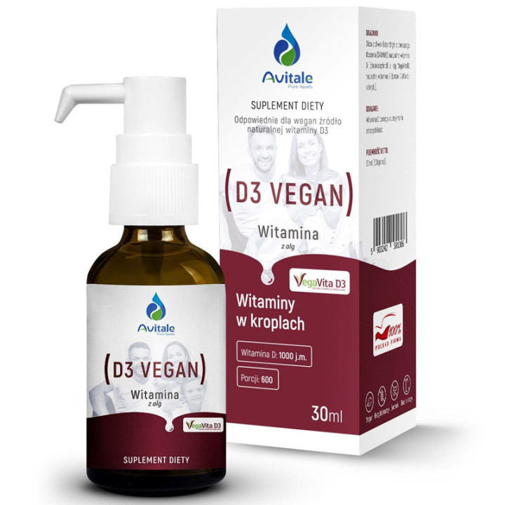 D3 Vegan Witamina 30ml, Avitale – w sam raz dla wegan!