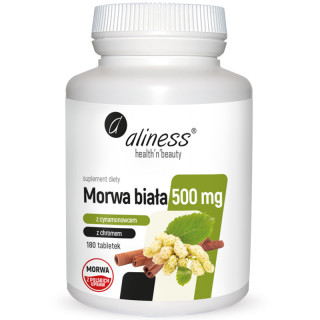 Morwa Biała 500mg 180 tabletek, Aliness – regulacja glukozy we krwi!