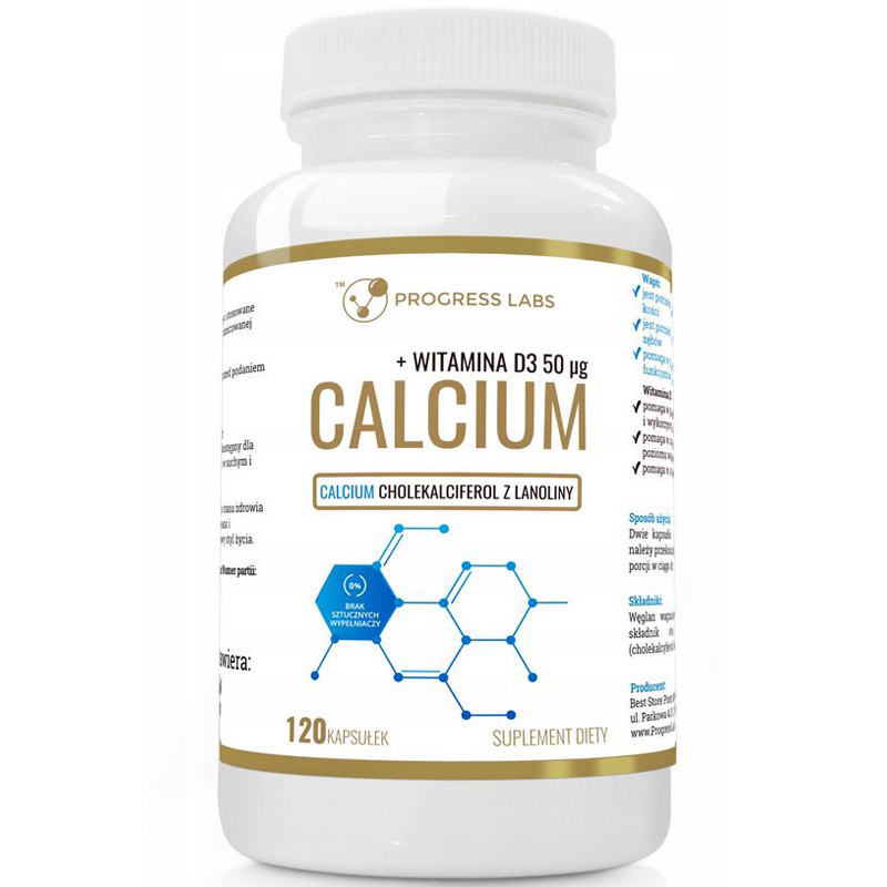 PROGRESS LABS Calcium+Witamina D3 50ug 120caps