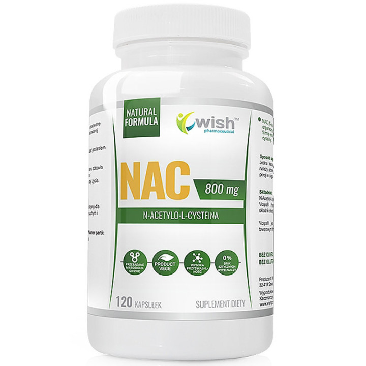 NAC 800mg 120 kapsułek, Wish – wsparcie zdrowia wątroby!