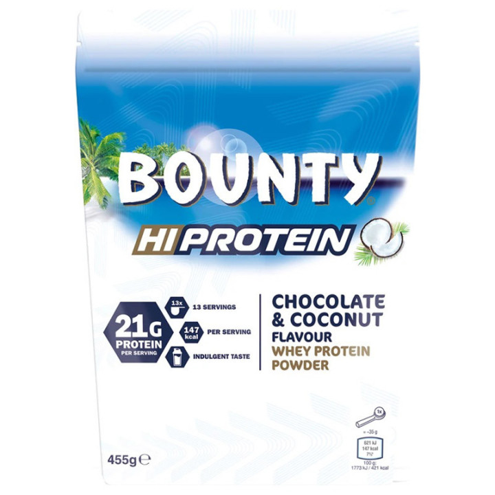 Hi Protein 455g, Bounty – pyszny smak i kremowa konsystencja!