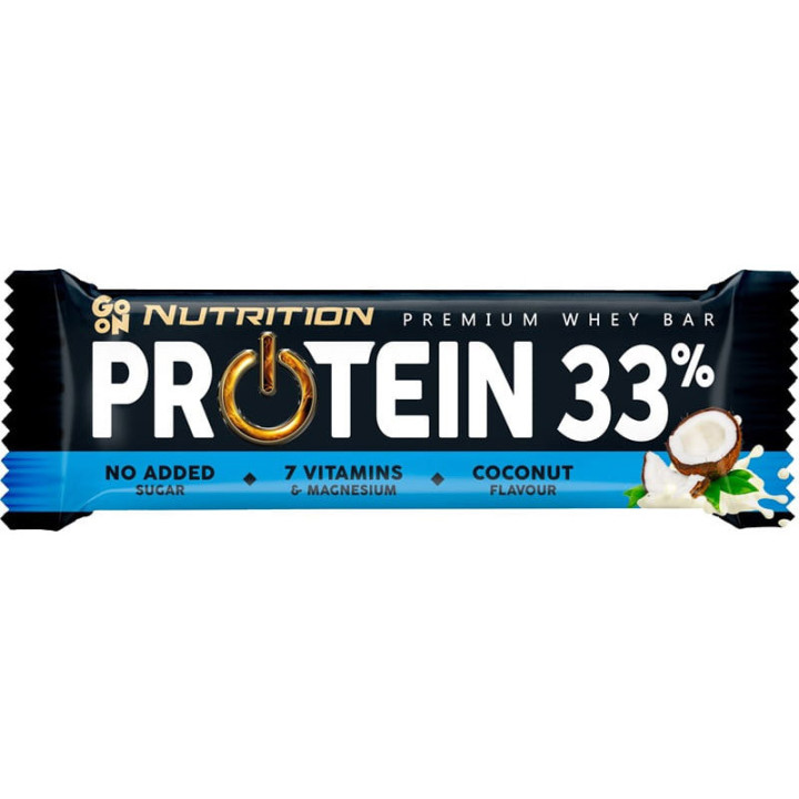 Premium Whey Bar Protein 33% 50g, GO ON Nutrition – wysokobiałkowy baton z dodatkiem witamin i magnezu!