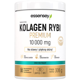 Kolagen Rybi Premium 10 000mg 306g, Essensey – wsparcie stawów, skóry!