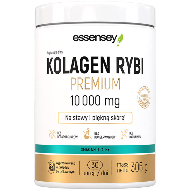 Kolagen Rybi Premium 10 000mg 306g, Essensey – wsparcie stawów, skóry!