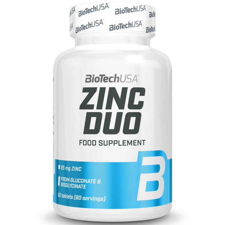Zinc Duo 60 tabletek,Biotech USA – prawidłowe funkcjonowanie organizmu