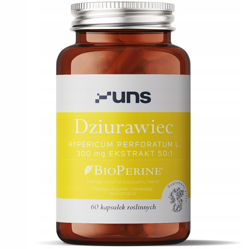 UNS Dziurawiec Hypericum Perforatum L. 300mg Ekstrakt 50:1 60vegcaps