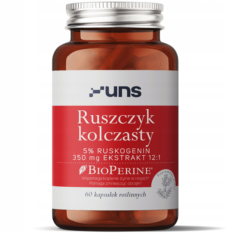 UNS Ruszczyk Kolczasty 5% Ruskogenin 350mg Ekstrakt 12:1 60vegcaps