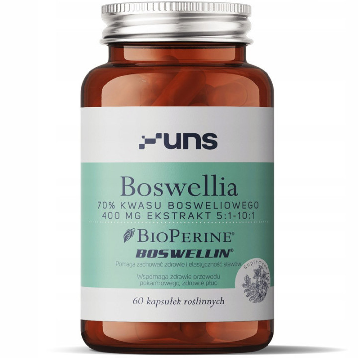 Boswellia 400mg Ekstrakt 5:1-10:1 60vcaps, UNS – łagodzi stany zapalne