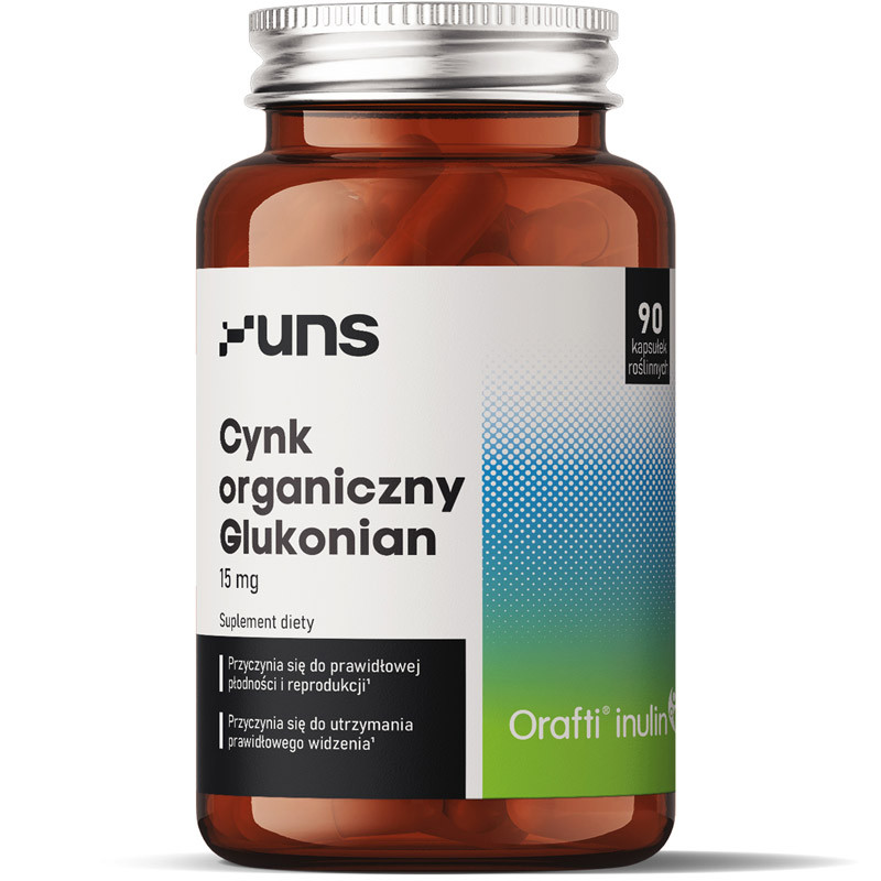 UNS Cynk Organiczny Glukonian 15mg 90vegcaps