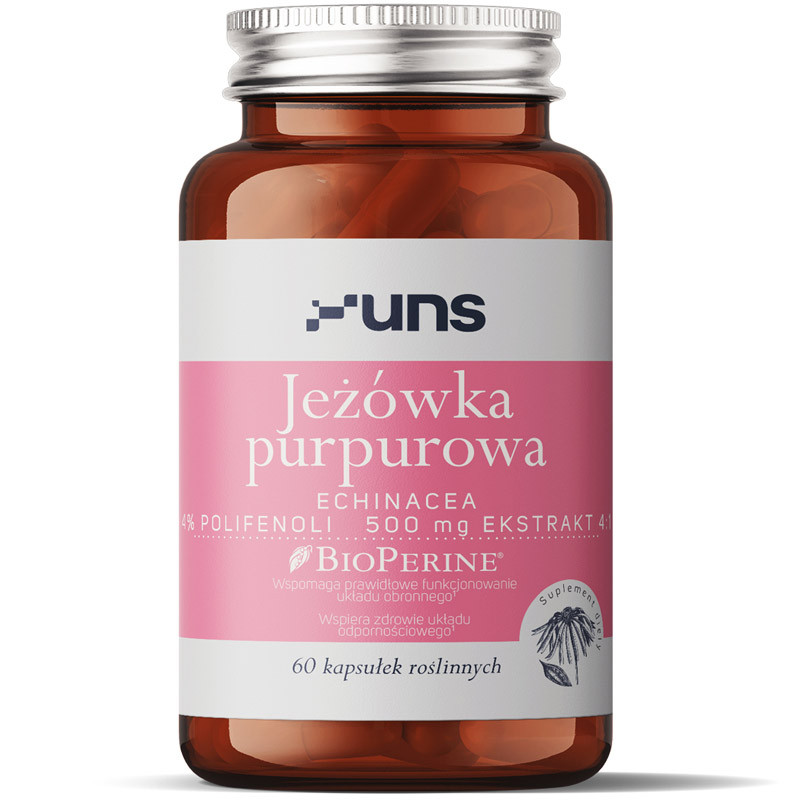 UNS Jeżówka Purpurowa Echinacea 4% Polifenoli 500mg Ekstrakt 4:1 60vegcaps