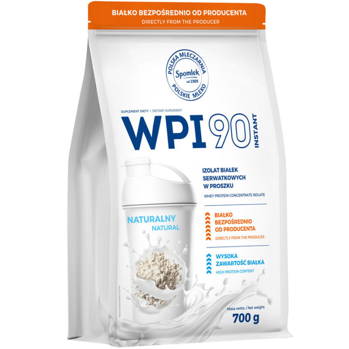 WPI 90 Instant 700g,Spomlek – izolat białka serwatkowego klasy premium