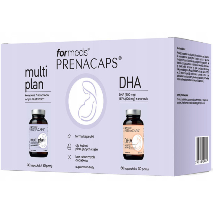 Prenacaps Zestaw Multi Plan+DHA 90 kapsułek, ForMeds – dla kobiet!