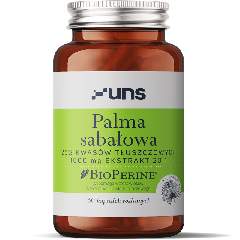 UNS Palma Sabałowa 25% Kwasów Tłuszczowych 1000mg Ekstrakt 20:1 60vegcaps