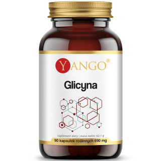 Glicyna 90 kapsułek,Yango - wsparcie dla snu, regeneracji, pracy mózgu