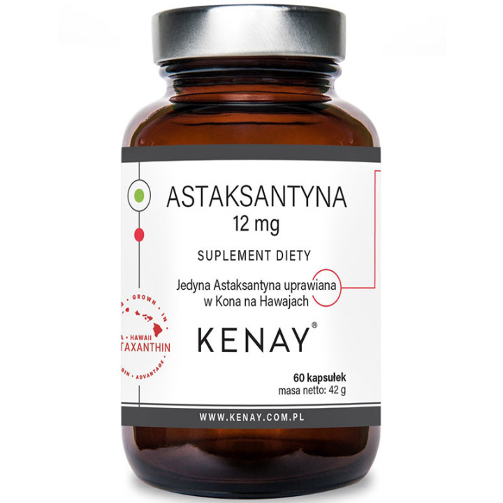 Astaksantyna 12mg 60 kapsułek, Kenay - skóra, wzrok, serce i energia organizmu!