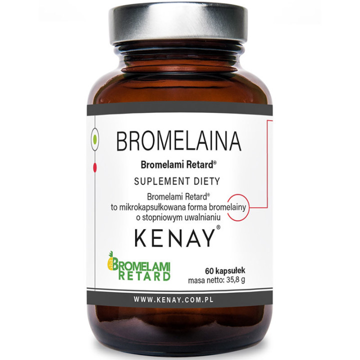 Bromelaina Bromelami Retard 60 kapsułek, Kenay – stopniowe uwalnianie!
