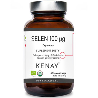 Selen 100μg 60 kapsułek, Kenay – dobrze przyswajalna forma selenu chroniąca komórki przed stresem oksydacyjnym!