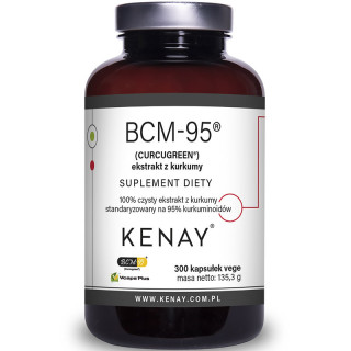 BCM-95 Curcugreen Ekstrakt Z Kurkumy 300 kapsułek, Kenay – ektrakt z kurkumy szybko wchłaniany i przyswajalny!