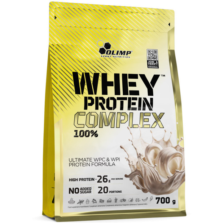 Whey Protein Complex 100% 700g, Olimp - wysoka wartość odżywcza matrixu białka serwatkowego i izolatu!