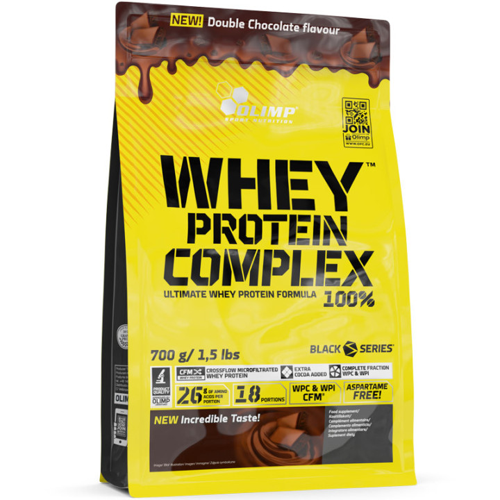 Whey Protein Complex 100% Double Chocolate 700g, Olimp – niesamowity smak podwójnej czekolady!