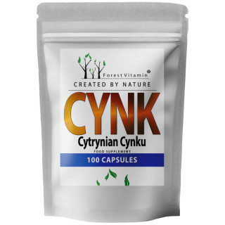 Cynk Cytrynian Cynku 100caps, Forest Vitamin - dla odporności, skóry!