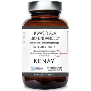 Kwas R-ALA Bio-Enhanced 60 kapsułek, Kenay – kwas r-alfa liponowy posiadający silne właściwości antyoksydacyjne!