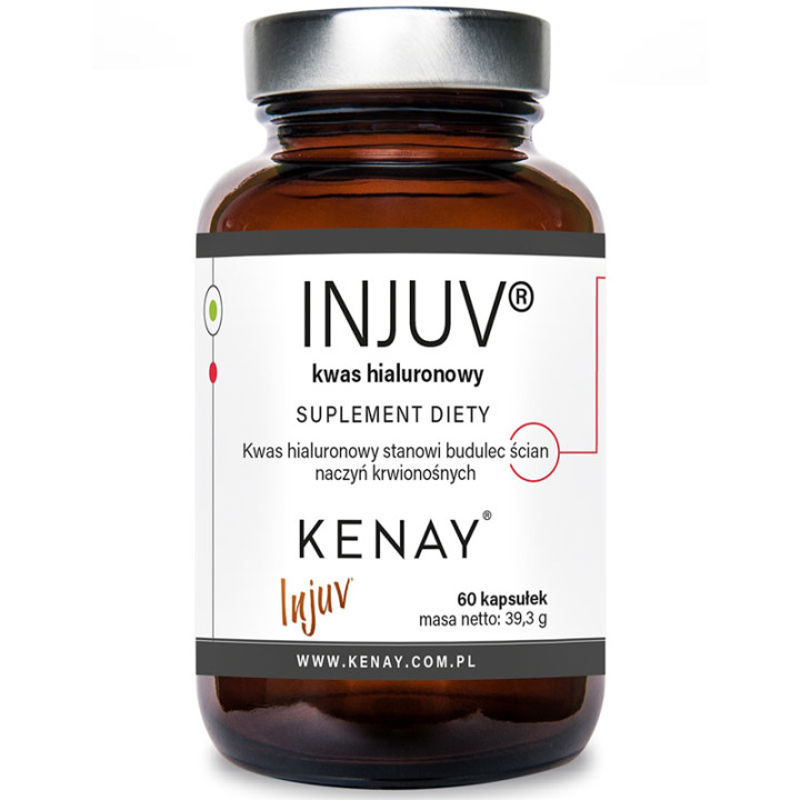 Injuv Kwas Hialuronowy 60 kapsułek, Kenay – najwyższej jakości kwas hialuronowy wspomagający odnowę komórek!