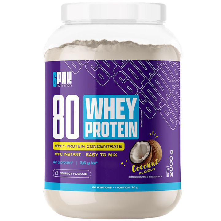 80 Whey Protein 2000g, 6Pak Nutrition – dla rozbudowy masy mięśniowej!