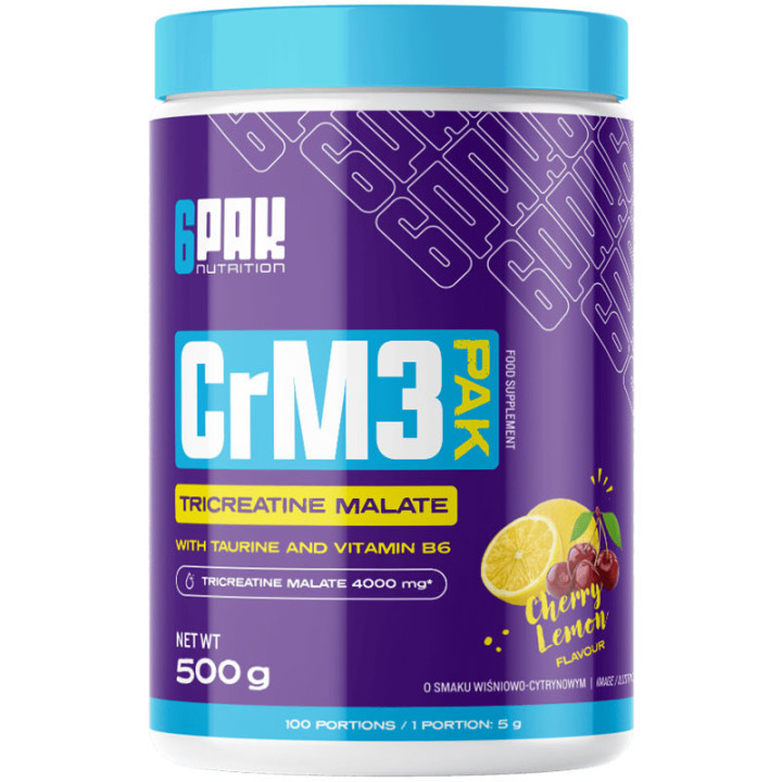 CrM3 Pak 500g, 6PAK Nutrition - świetna formuła jabłczanu kreatyny!