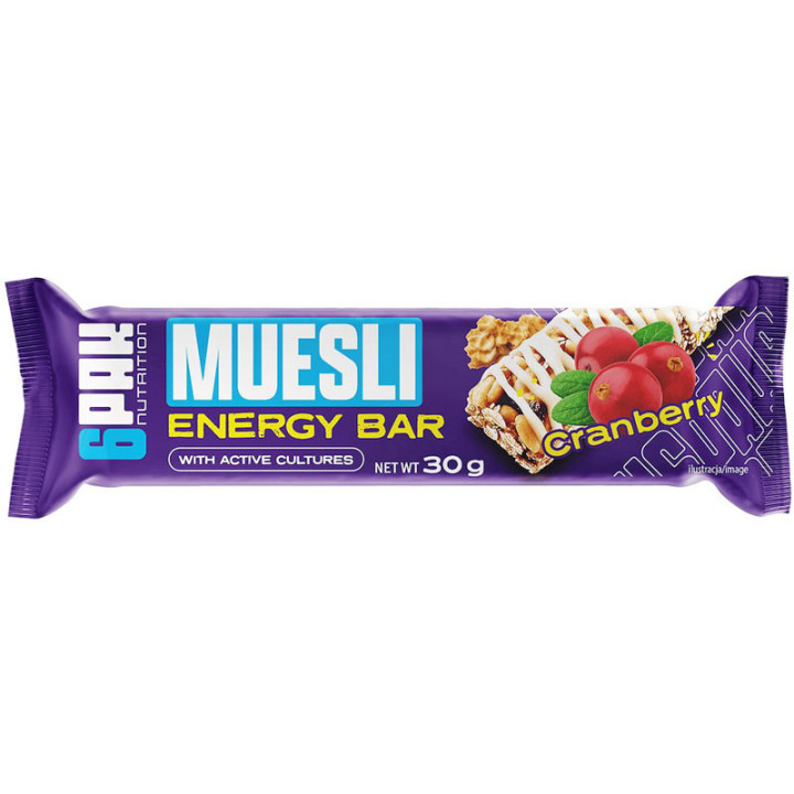 Muesli Energy Bar 30g, 6PAK Nutrition - szybkie źródło energii!