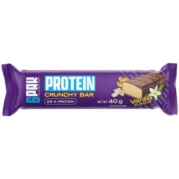 Protein Crunchy Bar 40g, 6PAK Nutrition - wsparcie regeneracji, mięśni!