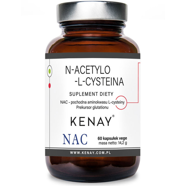 N-Acetyl-L-Cysteina 60 kapsułek, Kenay - pomaga w usuwaniu szkodliwych wolnych rodników oraz regeneruje wątrobę!